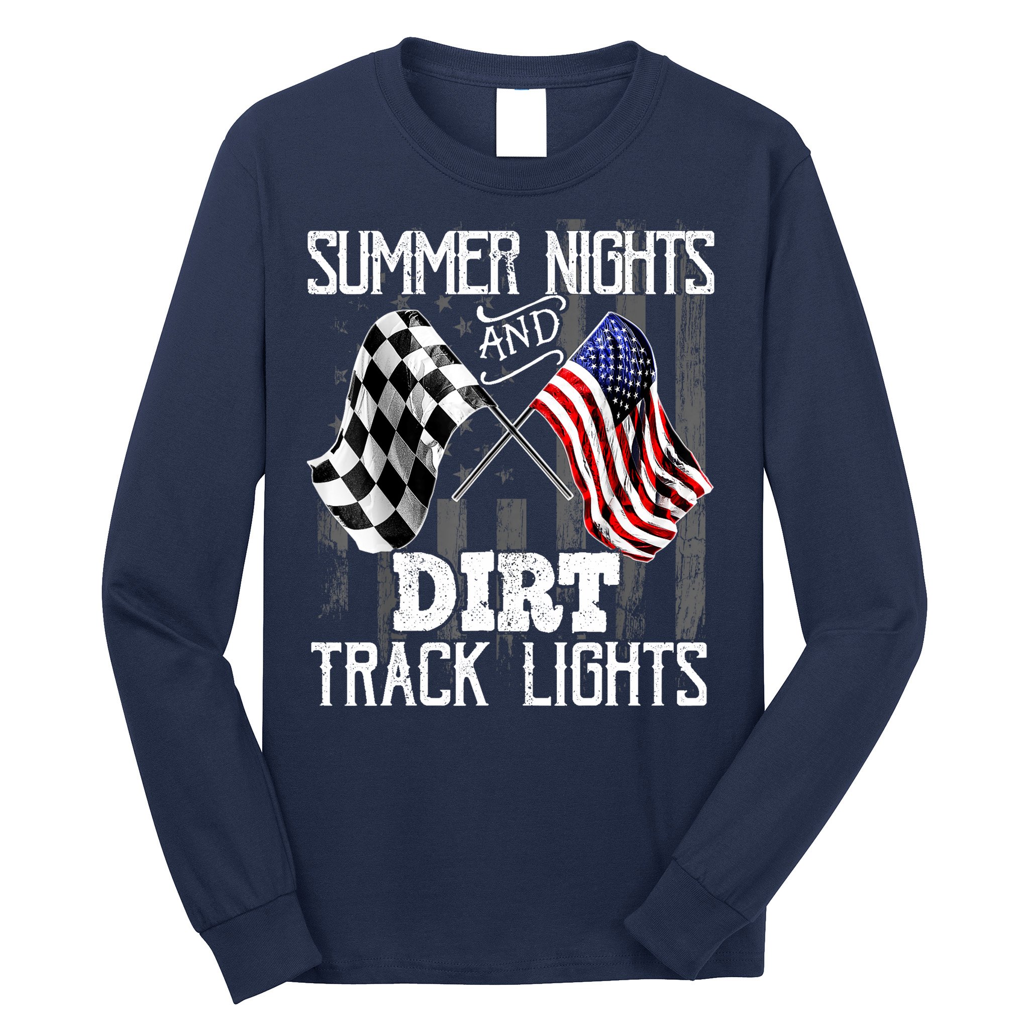 Summer Nights Dirt Track Lights Racing Motocross Gift Long Sleeve Shirt