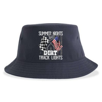 Summer Nights Dirt Track Lights Racing Motocross Gift Sustainable Bucket Hat