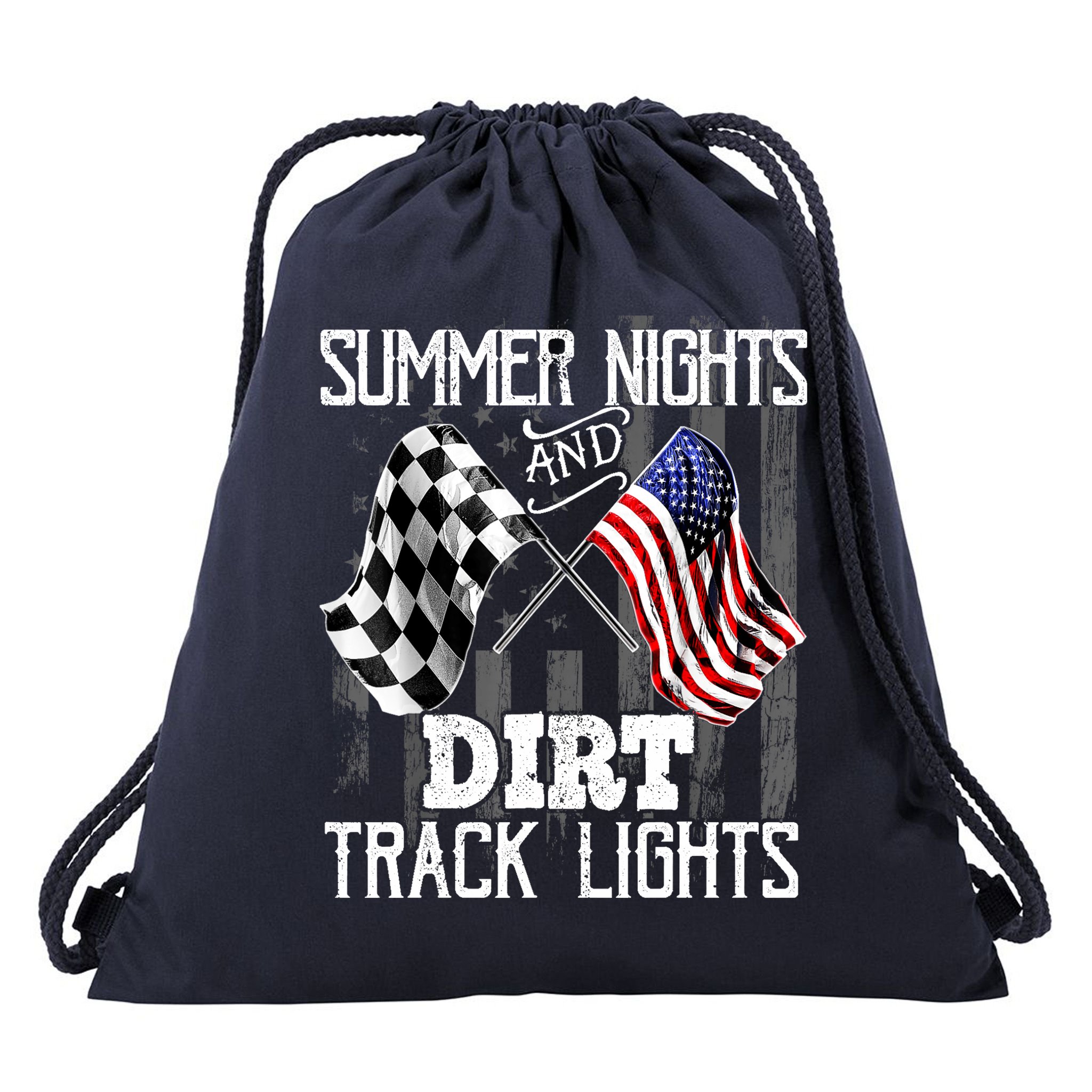Summer Nights Dirt Track Lights Racing Motocross Gift Drawstring Bag