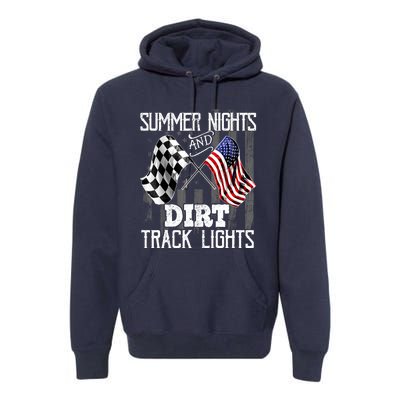 Summer Nights Dirt Track Lights Racing Motocross Gift Premium Hoodie