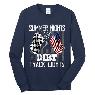 Summer Nights Dirt Track Lights Racing Motocross Gift Tall Long Sleeve T-Shirt