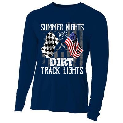 Summer Nights Dirt Track Lights Racing Motocross Gift Cooling Performance Long Sleeve Crew