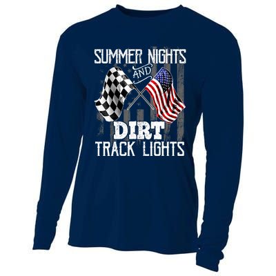 Summer Nights Dirt Track Lights Racing Motocross Gift Cooling Performance Long Sleeve Crew