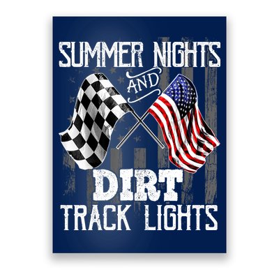 Summer Nights Dirt Track Lights Racing Motocross Gift Poster