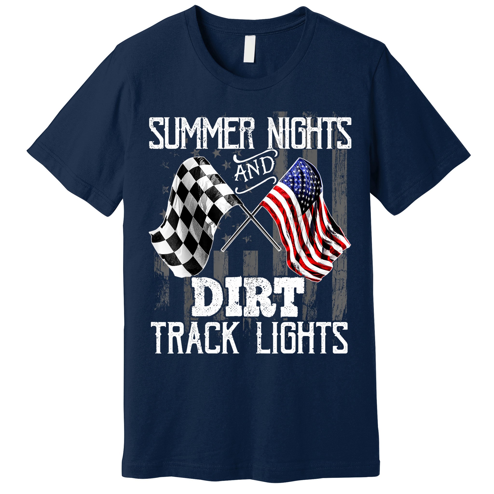 Summer Nights Dirt Track Lights Racing Motocross Gift Premium T-Shirt
