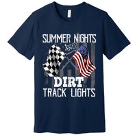 Summer Nights Dirt Track Lights Racing Motocross Gift Premium T-Shirt