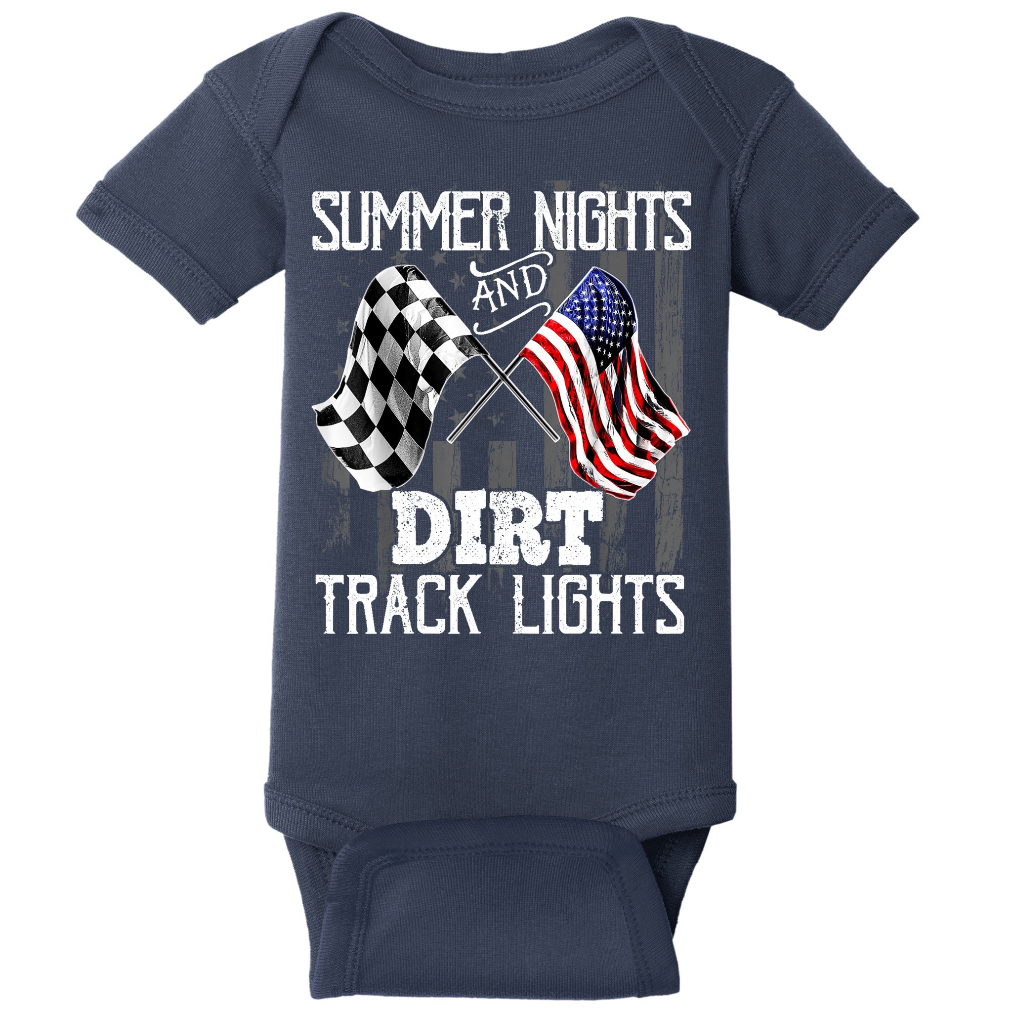 Summer Nights Dirt Track Lights Racing Motocross Gift Baby Bodysuit