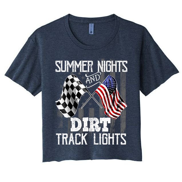Summer Nights Dirt Track Lights Racing Motocross Gift Crop Top