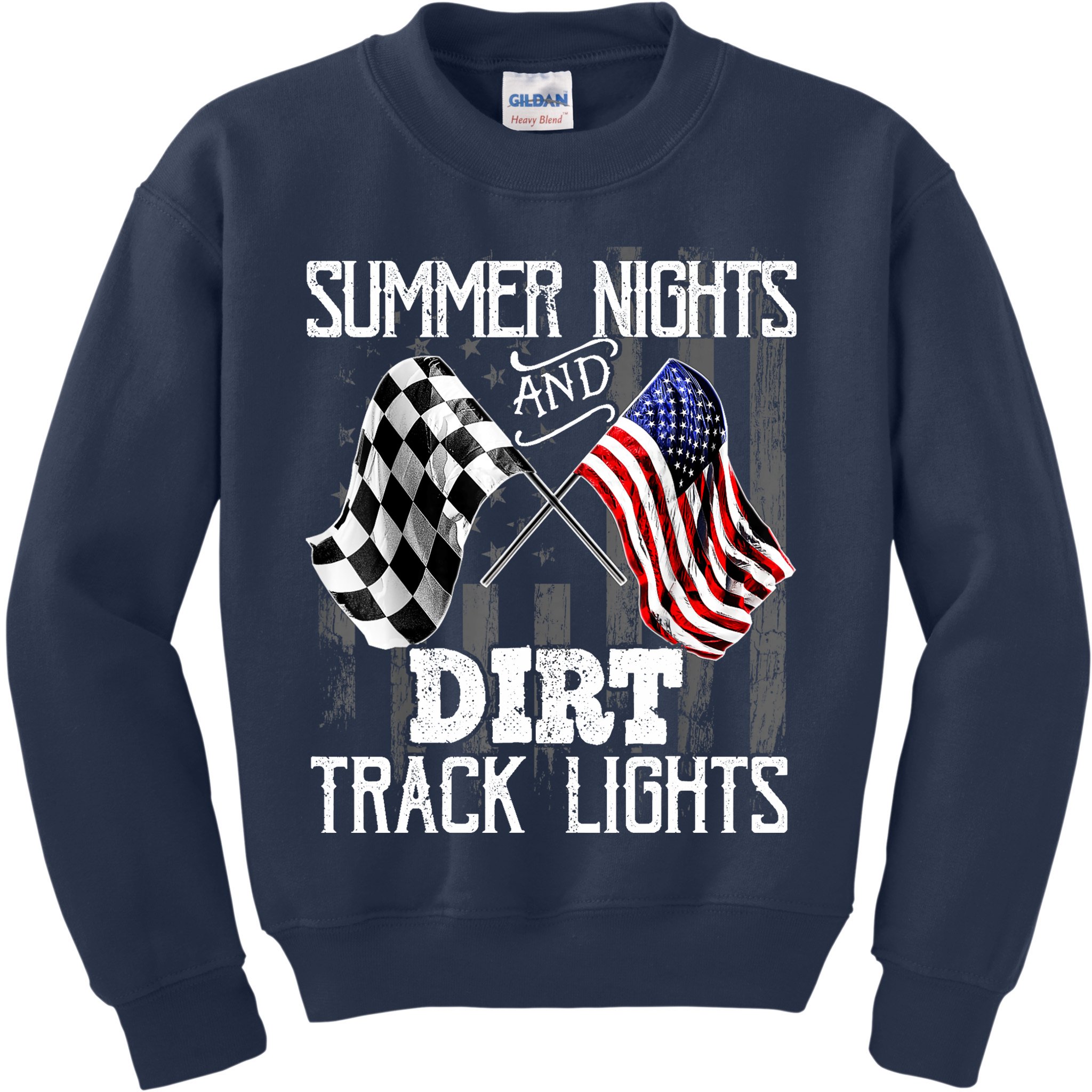 Summer Nights Dirt Track Lights Racing Motocross Gift Kids Sweatshirt