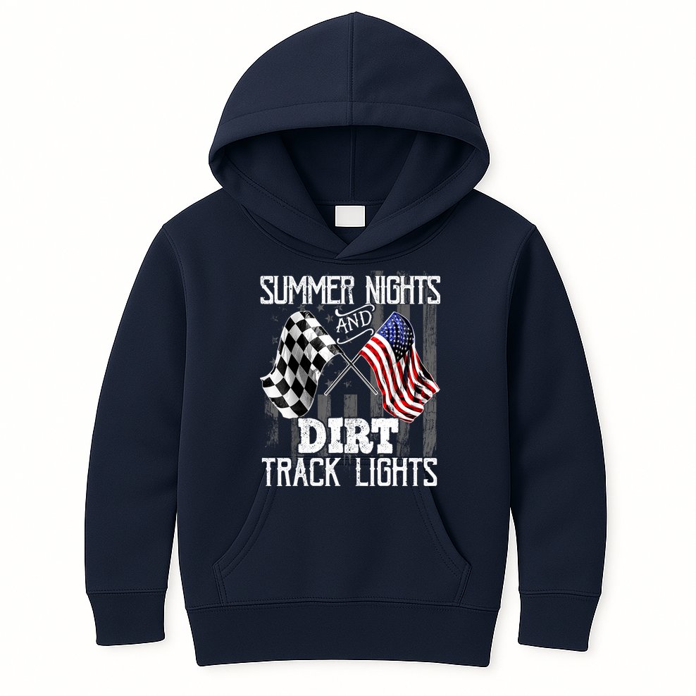 Summer Nights Dirt Track Lights Racing Motocross Gift Kids Hoodie