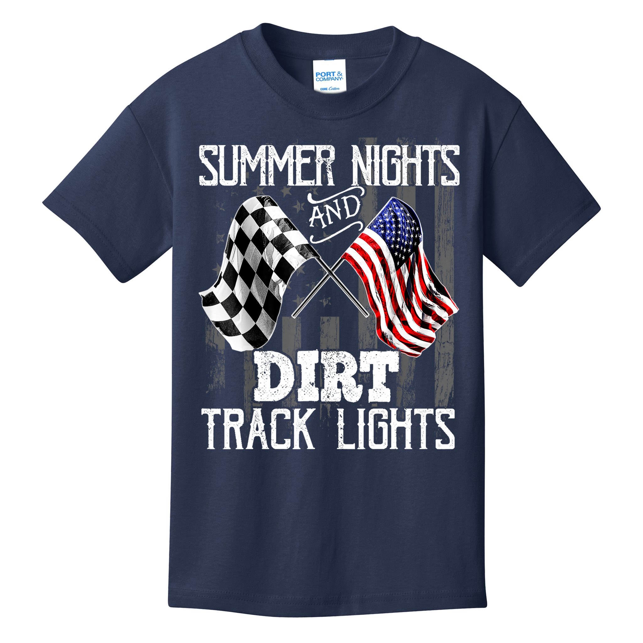 Summer Nights Dirt Track Lights Racing Motocross Gift Kids T-Shirt
