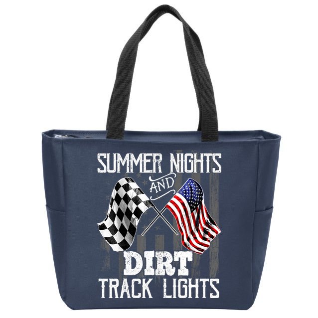Summer Nights Dirt Track Lights Racing Motocross Gift Zip Tote Bag