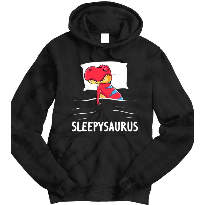 Sleepysaurus Nigh Dinosaur Dino T-Rex Sleep Tie Dye Hoodie