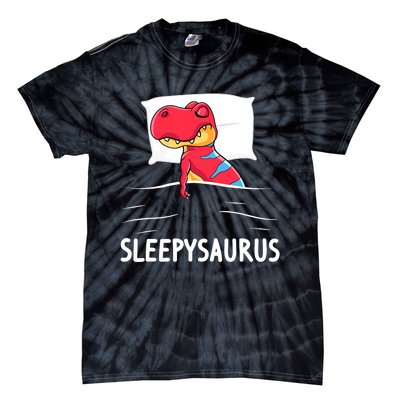 Sleepysaurus Nigh Dinosaur Dino T-Rex Sleep Tie-Dye T-Shirt