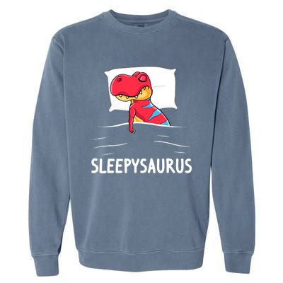 Sleepysaurus Nigh Dinosaur Dino T-Rex Sleep Garment-Dyed Sweatshirt