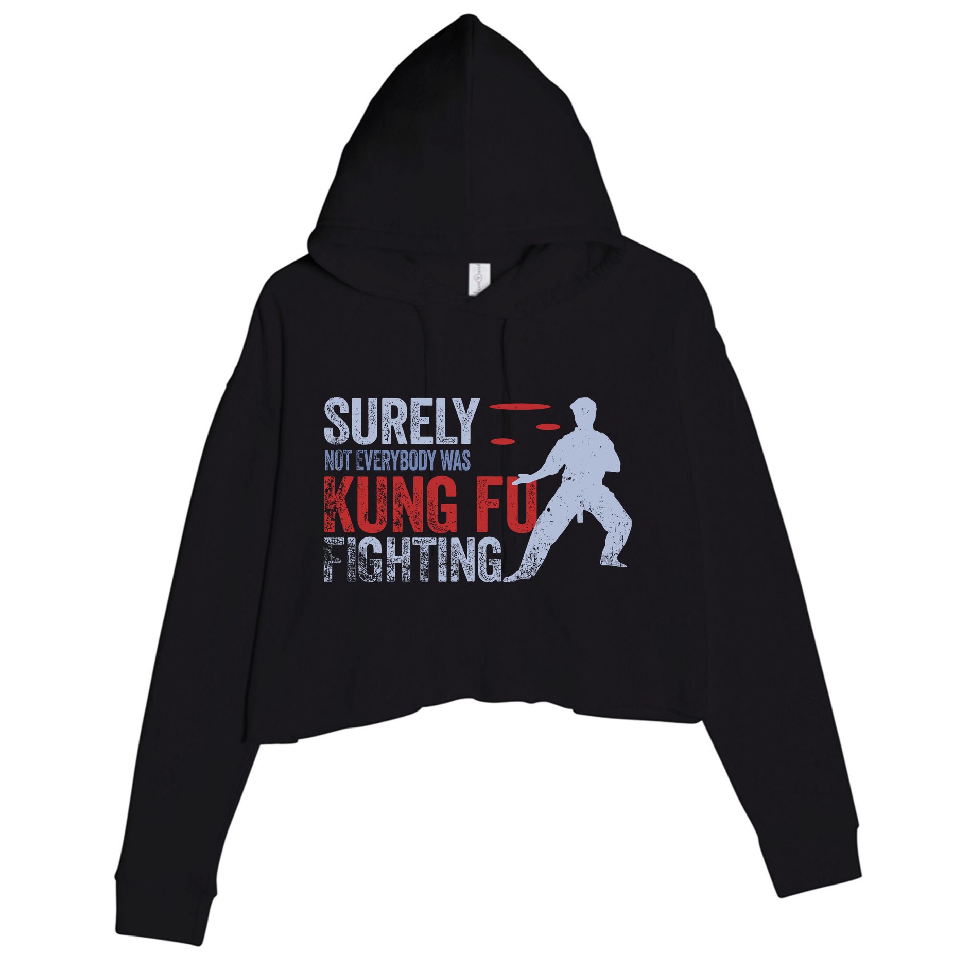 Surely Not Everybody Was Kung Fu Fighting Crop Fleece Hoodie