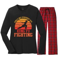 Surely Not Everybody Was Kung Fu Fighting funny wo  Women's Long Sleeve Flannel Pajama Set 