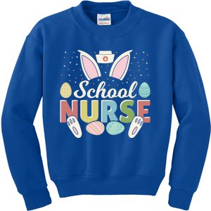 School Nurse Easter Eggs Bunny Rabbit Ears Easter Day Gift Kids Sweatshirt