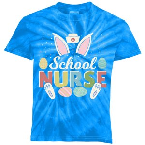 School Nurse Easter Eggs Bunny Rabbit Ears Easter Day Gift Kids Tie-Dye T-Shirt