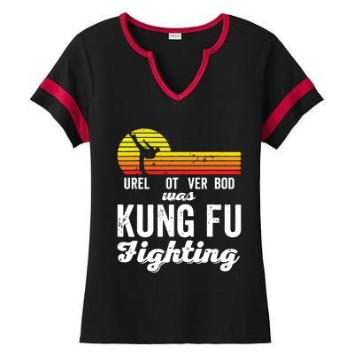 Surely Not Everybody Was Kung Fu Fighting Funny Karate Ladies Halftime Notch Neck Tee