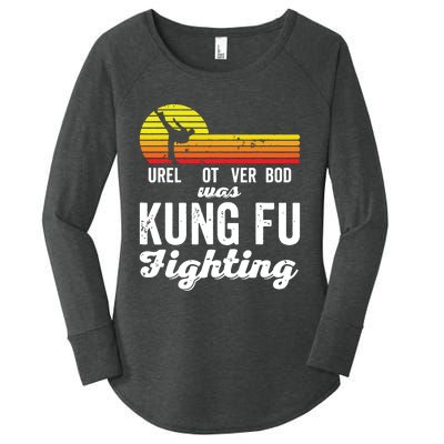 Surely Not Everybody Was Kung Fu Fighting Funny Karate Women's Perfect Tri Tunic Long Sleeve Shirt