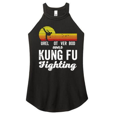 Surely Not Everybody Was Kung Fu Fighting Funny Karate Women’s Perfect Tri Rocker Tank