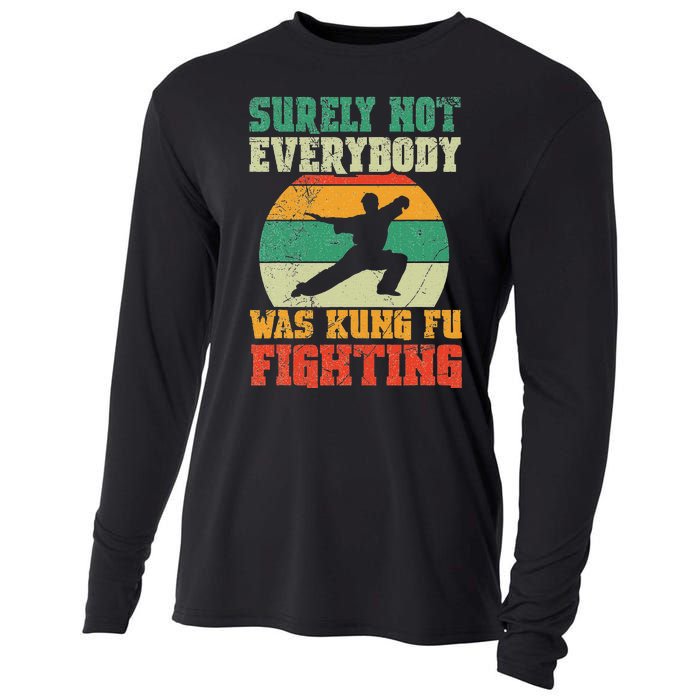 Surely Not Everybody Was Kung Fu Fighting Vintage Retro Cooling Performance Long Sleeve Crew