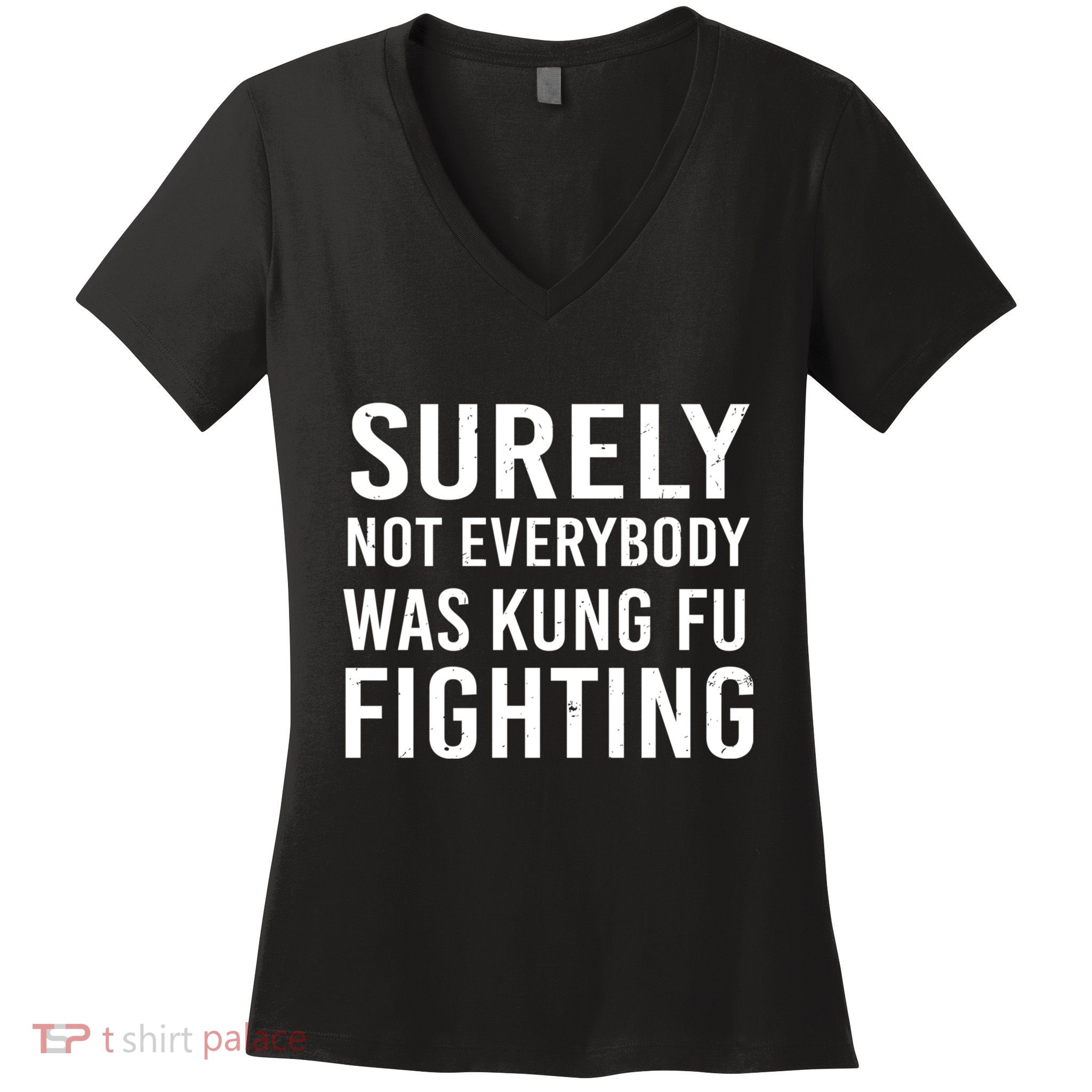 Surely Not Everybody Was Kung Fu Fighting Women's V-Neck T-Shirt