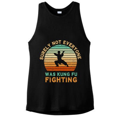 Surely Not Everyone Was Kung Fu Fighting Funny Vintage Ladies PosiCharge Tri-Blend Wicking Tank