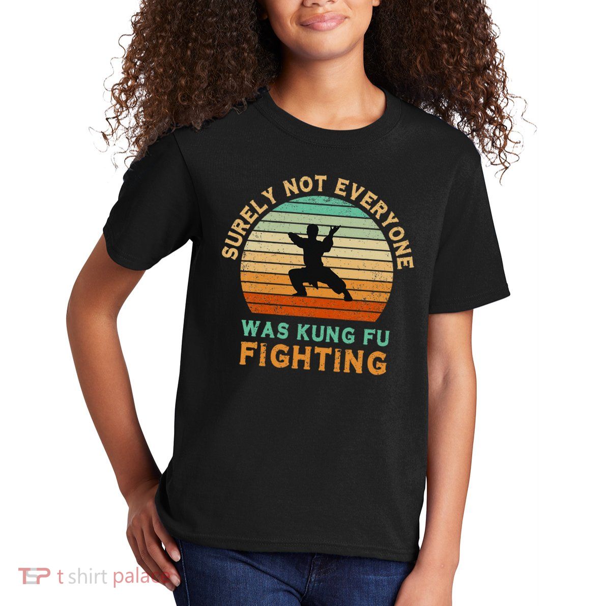 Surely Not Everyone Was Kung Fu Fighting Funny Vintage Kids T-Shirt
