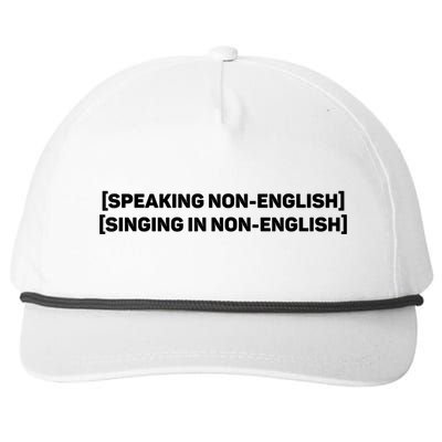 Speaking Non English, Singing Non English Funny Snapback Five-Panel Rope Hat