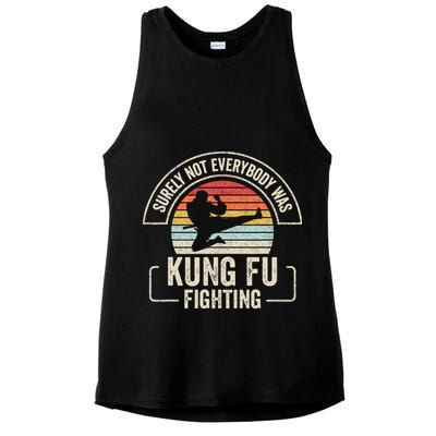 Surely Not Everybody Was Kung Fu Fighting Vintage Ladies PosiCharge Tri-Blend Wicking Tank