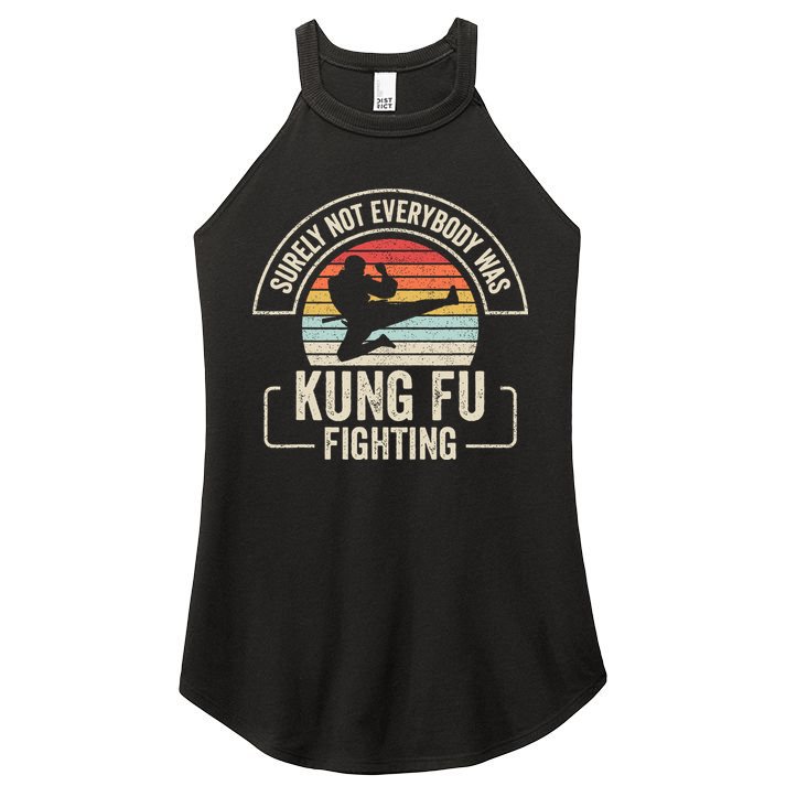 Surely Not Everybody Was Kung Fu Fighting Vintage Women's Perfect Tri Rocker Tank