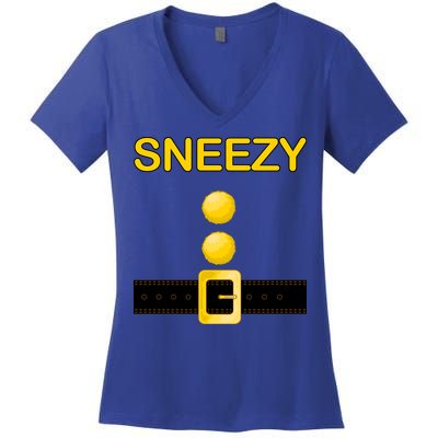 Sneezy Dwarf Costume Women's V-Neck T-Shirt
