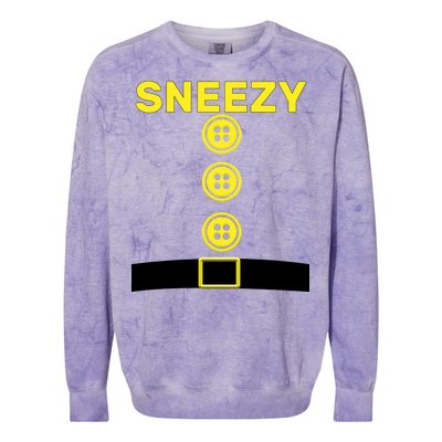 Sneezy Dwarf Halloween Costume Colorblast Crewneck Sweatshirt