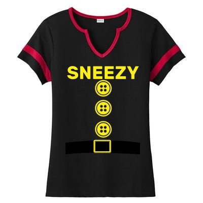 Sneezy Dwarf Halloween Costume Ladies Halftime Notch Neck Tee