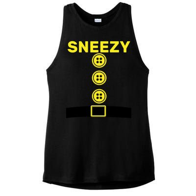 Sneezy Dwarf Halloween Costume Ladies PosiCharge Tri-Blend Wicking Tank