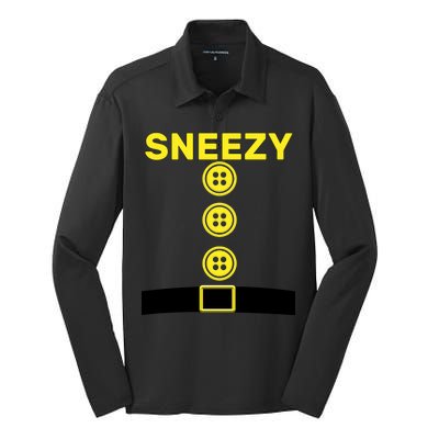 Sneezy Dwarf Halloween Costume Silk Touch Performance Long Sleeve Polo