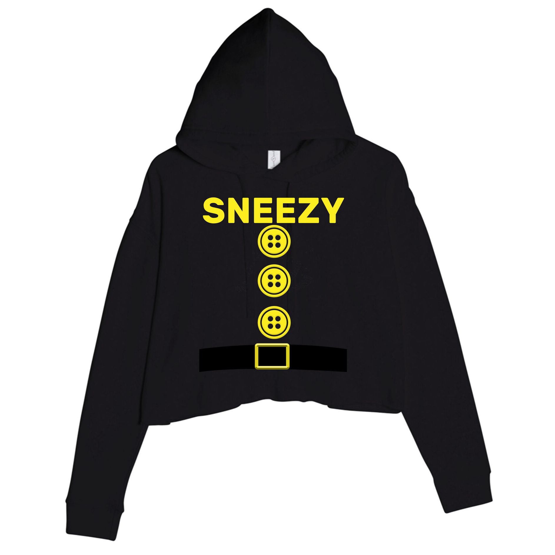 Sneezy Dwarf Halloween Costume Crop Fleece Hoodie