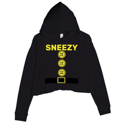 Sneezy Dwarf Halloween Costume Crop Fleece Hoodie