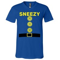 Sneezy Dwarf Halloween Costume V-Neck T-Shirt