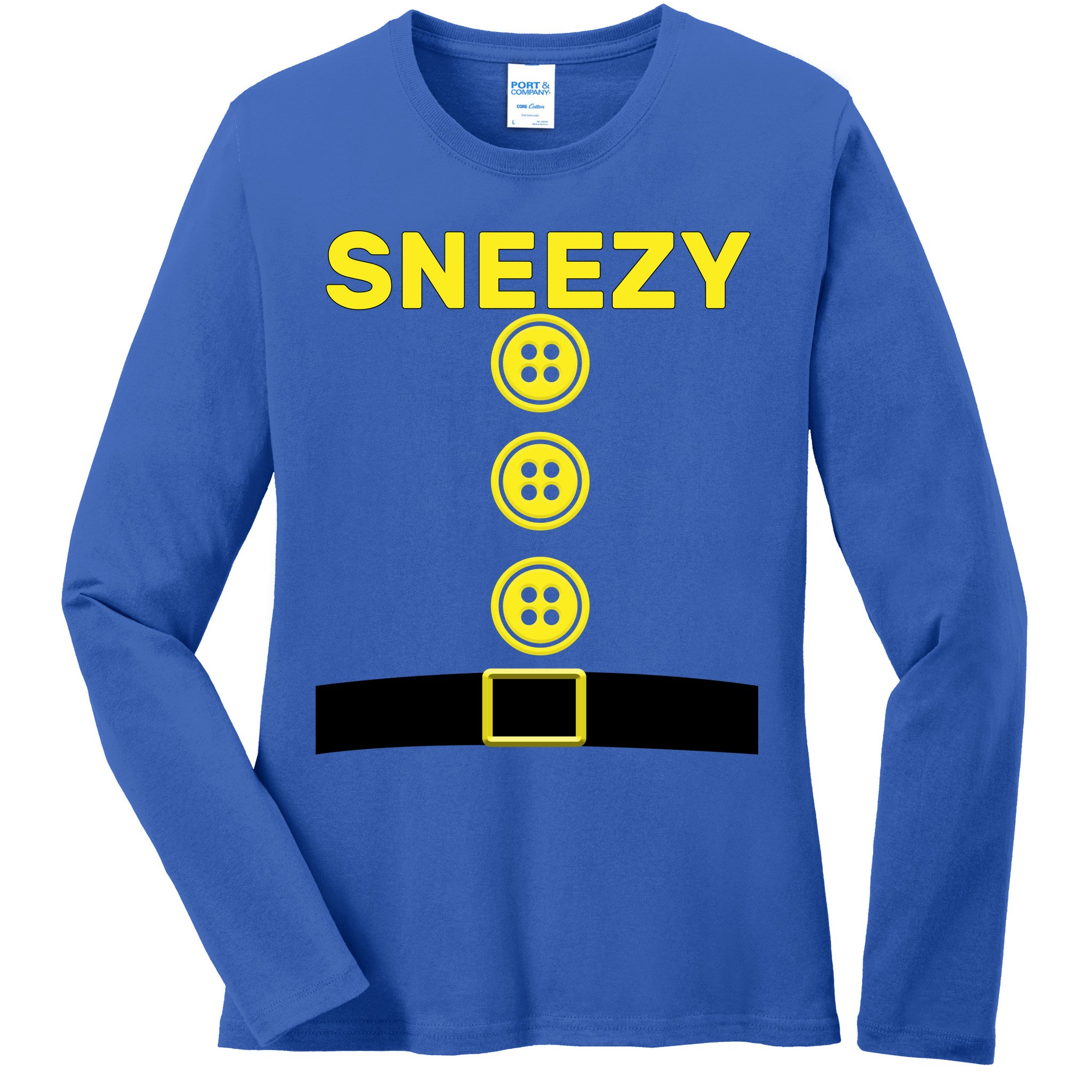 Sneezy Dwarf Halloween Costume Ladies Long Sleeve Shirt