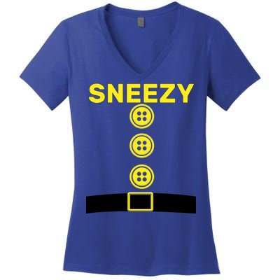 Sneezy Dwarf Halloween Costume Women's V-Neck T-Shirt