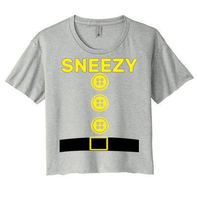 Sneezy Dwarf Halloween Costume Women's Crop Top Tee