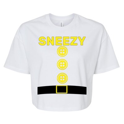 Sneezy Dwarf Halloween Costume Bella+Canvas Jersey Crop Tee