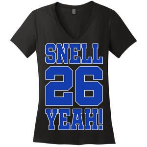 Snell 26 Yeah! Football Women's V-Neck T-Shirt