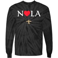 Support Never Forget Nola Orleans Strong Tie-Dye Long Sleeve Shirt