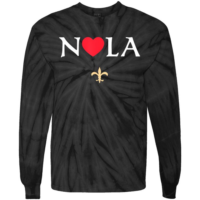 Support Never Forget Nola Orleans Strong Tie-Dye Long Sleeve Shirt