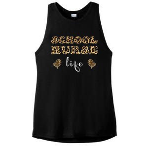 School Nurse For Super Nurse Leopard Font Gift Ladies PosiCharge Tri-Blend Wicking Tank