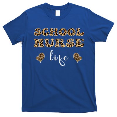 School Nurse For Super Nurse Leopard Font Gift T-Shirt